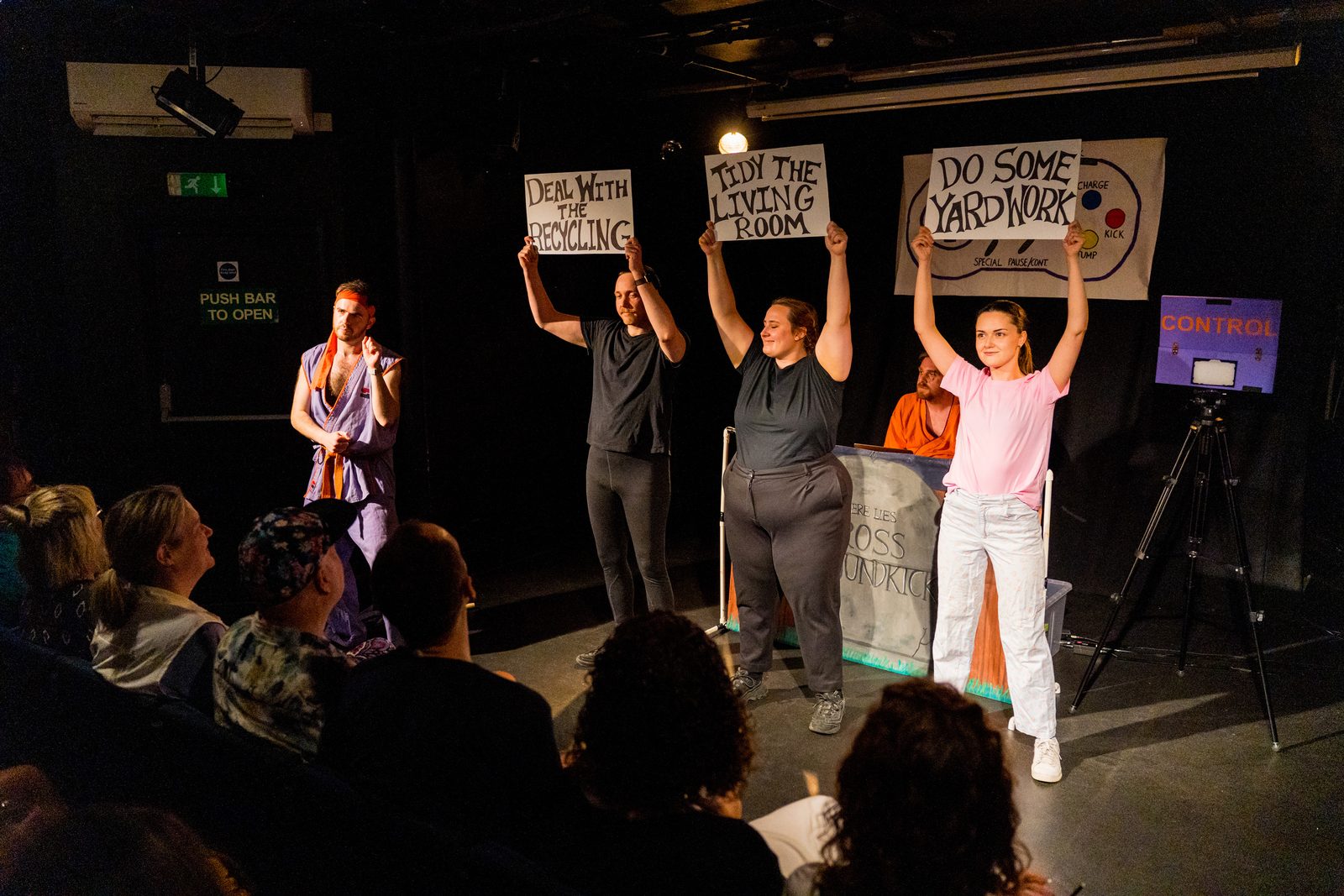 The audience deciding a choice during Karate Man